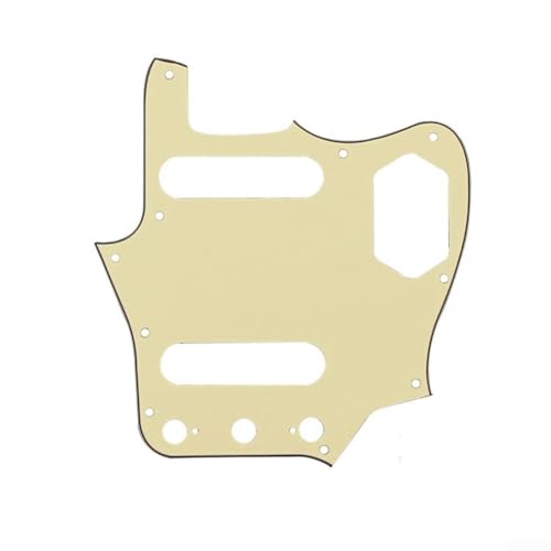 FD JA Style Guitar Pickguard Schlagbrett Schlagplatte mit 10 Schraubenlöchern für Jaguar E-Gitarren, kompatibel mit Ersatzbedarf (Creme) von GLFLOW