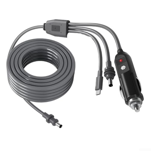 Für Starlink Mini 100 W 3-in-1-Stromkabel-Set inkl. Kfz-Ladegerät, DC-Kabel und Typ-C-zu-DC-Adapter für USB C und 12 V Stromversorgung während Wohnmobil, LKW und Outdoor-Aktivitäten (300 cm) von GLFLOW