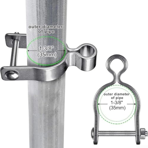 GLFLOW 1 Paar robuste Torscharniere aus 304 Edelstahl, Zaunbeschläge, 3,5 cm Außendurchmesser, Rohr-Wandhalterung für private und gewerbliche Nutzung von GLFLOW