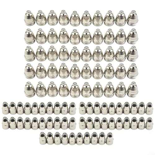 GLFLOW 100 Stück für P80 Plasma Verbrauchsmaterialien Elektroden Düsen-Set für Luftplasmaschneider Taschenlampe CUT-70 CUT-80 CUT-100 CUT-120 (1,5 mm) von GLFLOW