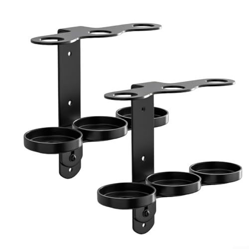 GLFLOW 2 Stück Wandmontierte Edelstahl Badezimmer Seifenspender Flaschenhalter Aufbewahrung Rack Dusche Organizer System Silber Schwarz (Schwarz) von GLFLOW