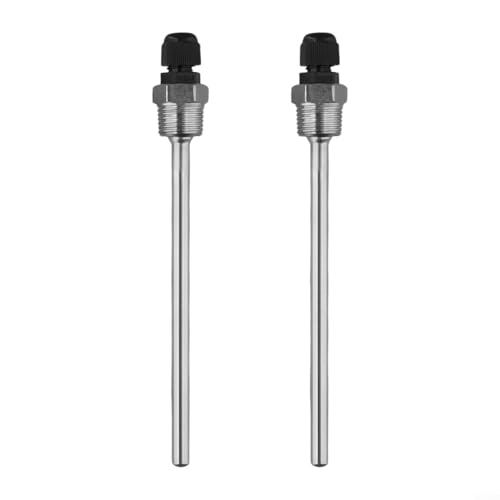 GLFLOW 304 Edelstahl Thermowell Temperatursensor Schutzrohr mit Gewinde für Wassertank Solarpanel 30-150 mm Länge (8 x 150 mm) von GLFLOW