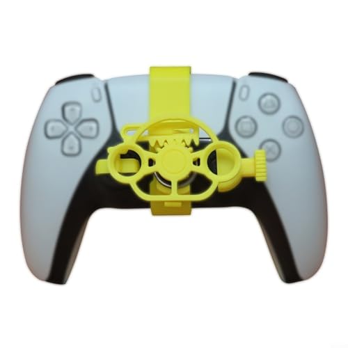GLFLOW 3D-Mini-Rennspiel-Lenkrad, kompakt für PS5, lustiges dynamisches Gameplay, Material, mehrere Farben erhältlich (ohne Griff) (gelb) von GLFLOW