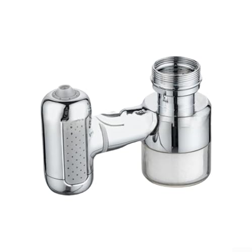 GLFLOW 4-in-1 Mechanischer Arm-Wasserhahn-Luftsprudler mit Vier-Gang-Wasserdurchfluss, spritzwassergeschütztes Messing und ABS-Auslauf für Waschtisch-Reinigung (1 Stück) von GLFLOW