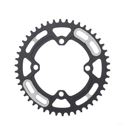 GLFLOW 44–52T Fahrrad-Kettenblatt, 104BCD Aluminiumlegierung für 8/9/10/11 Gänge, ungerilltes Nagelloch, kompatibel für Mountainbikes und Rennräder (46T) von GLFLOW