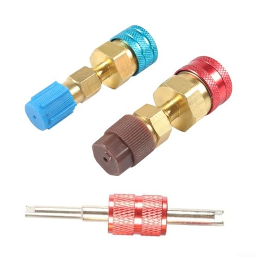 GLFLOW Auto-Klimaanlage R1234YF auf R134A Umwandlungsadapter Hoch- und Niederdruck Schlauchverbinder mit AC-Ventilkern Schraubenschlüssel Reparaturwerkzeug-Set GLFLOW Auto-Klimaanlage R1234YF auf R134A Umwandlungsadapter Hoch- und Niederdruck Schlauchverbinder mit AC-Ventilkern Schraubenschlüssel Reparaturwerkzeug-Set von GLFLOW
