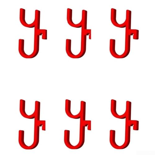 GLFLOW Auto-Regenschirm-Haken Halterung für sichere Regenschirm-Aufbewahrung mit rutschfester Beschichtung und platzsparendem Design, 6 Stück (6 x rote Doppelhaken) von GLFLOW