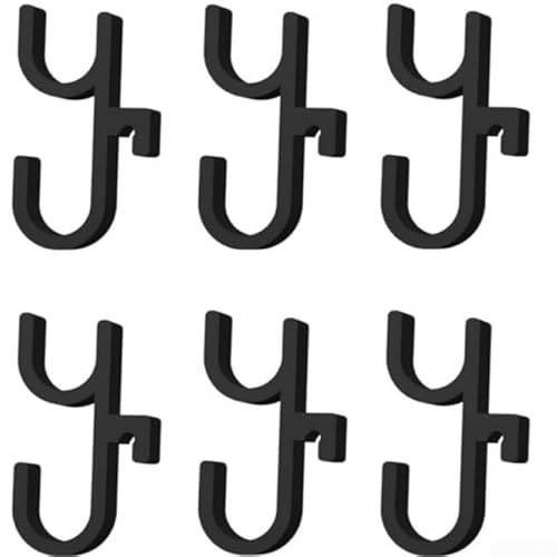 GLFLOW Auto-Regenschirm-Haken Halterung für sichere Regenschirm-Aufbewahrung mit rutschfester Beschichtung und platzsparendem Design, 6 Stück (6 x schwarze Doppelhaken) von GLFLOW