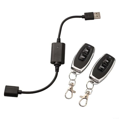 GLFLOW DC 5V USB Wireless RF Fernbedienung Schalter, Empfänger und Sender für LED-Lichtstreifen, Leselampen und kleine Lüfter, 433,92 MHz (P30-2) von GLFLOW