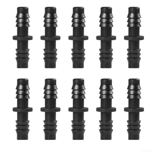 GLFLOW Direct Fitting Doppel-Stachel-PE-Rohr-Verlängerungsverbinder für Bewässerungssysteme, 30 Stück, Schwarz von GLFLOW