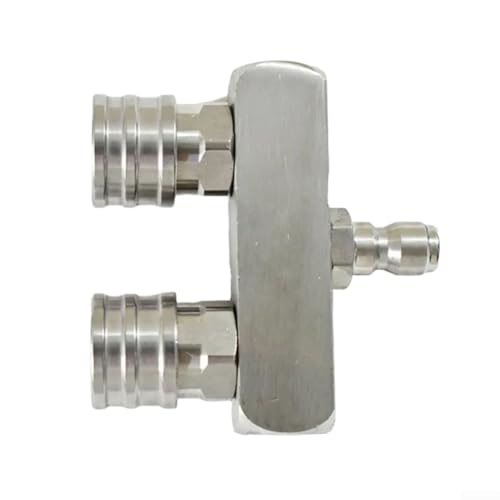GLFLOW Doppeldüsen-Adapter-Set, 2-in-1 für Hochdruckreiniger mit 1/4-Zoll-Stecker, Buchse, Schnellanschluss für starke Reinigung und stabile Leistung (ohne Düse, weiß) von GLFLOW