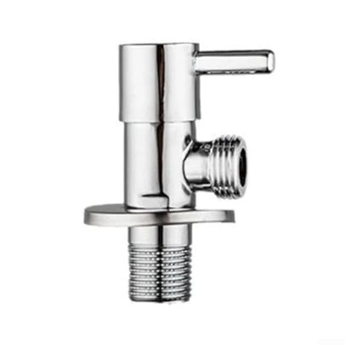 GLFLOW Edelstahl-Eckventil für heißes und kaltes Wasser, hoher Durchfluss, Anti-Explosions-Absperrventil für Badezimmer- oder Küchenarmaturen (Silber) von GLFLOW