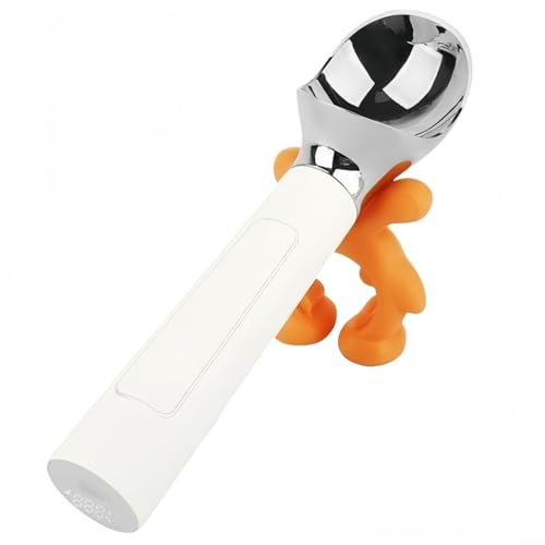 GLFLOW Elektrisch beheizte Eisportionierer mit LED-Display, 2000 mAh Akku, Handheld-Küchenwerkzeug, Griff-Sensor-Aktivierung (weiß) von GLFLOW