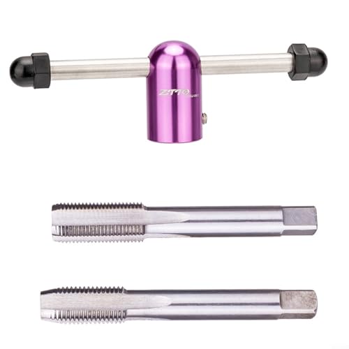 GLFLOW Fahrrad-Kurbelarm-Gewinde-Reparatur-Set mit Griff für linke und rechte Seite 9/16 Pedalhähne, Stahl-Fahrrad-Wartungswerkzeug (L+R + Schraubenschlüssel) von GLFLOW