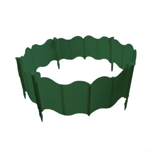 GLFLOW Garteneinfassung für Blumenbeete, Rasen, Wege, werkzeuglose Installation, witterungsbeständiges PP-Material (20 grüne + 10 Nägel) von GLFLOW