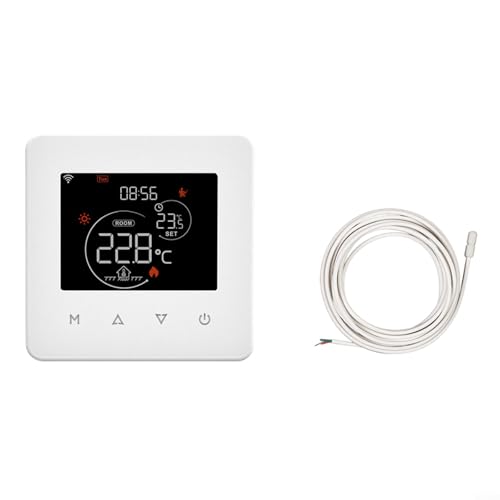 GLFLOW Intelligenter Temperaturüberwachungsschalter, WLAN-Thermostat-Fernbedienung, energiesparend, wöchentliche Programmierung (elektrische Heizung) von GLFLOW