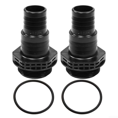 GLFLOW Poolpumpen-Anschlussset 32/38 mm mit O-Ring für SPS25 SPS50 SPS75 SPS100 Umwälzpumpe schwarz (2 Sets) von GLFLOW