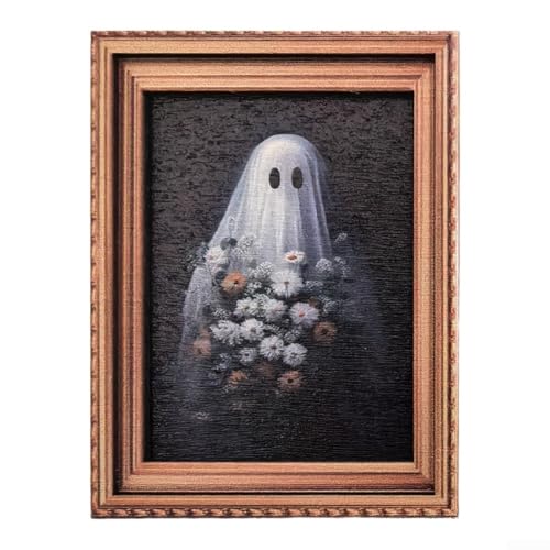 GLFLOW Retro Halloween Fotorahmen Magnetisches Holzbild Kühlschrank Magnet Holz Vintage Display Halter für Küche Büro Dekor 6 x 8 cm (MZCT122) von GLFLOW
