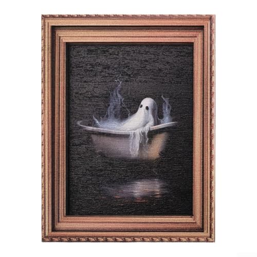 GLFLOW Retro Halloween Fotorahmen Magnetisches Holzbild Kühlschrank Magnet Holz Vintage Display Halter für Küche Büro Dekor 6 x 8 cm (MZCT124) von GLFLOW