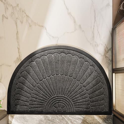 GLFLOW Rutschfeste Fußmatte für den Innen- und Außenbereich, wasserabsorbierender Schmutzfänger mit robuster Gummi-Rückseite, flaches Design (A) von GLFLOW
