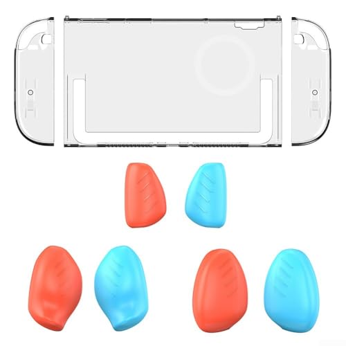 GLFLOW Schutzhülle für Nintendo Switch2 mit ergonomischen Griffen, transparente ABS-Hülle, kompatibel mit allen Anschlüssen und Tasten für Kratzer (Transparent 1) von GLFLOW