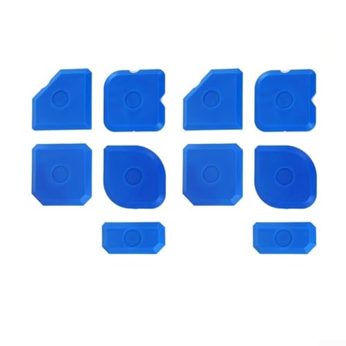 GLFLOW Silikon-Abdichtungswerkzeug-Set, 10 Stück, verschiedene Formen, Dichtungsschaber für Küche, Badezimmer, Fenster, wiederverwendbare Werkzeuge, Dichtungsentferner, Werkzeug (blau) von GLFLOW