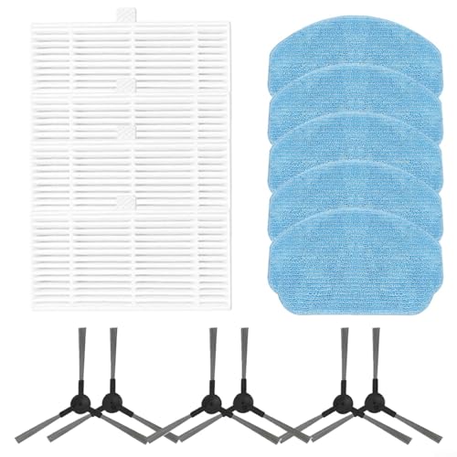 GLFLOW Staubsauger-Zubehör-Set, Filterbürste, Wischmopp-Pad, für MAMNV BR150、BR151 2-in-1-Roboterersatzteil-Set (B) von GLFLOW