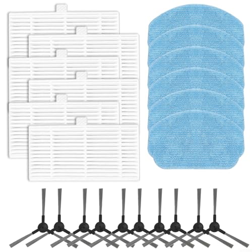 GLFLOW Staubsauger-Zubehör-Set, Filterbürste, Wischmopp-Pad, für MAMNV BR150、BR151 2-in-1-Roboterersatzteil-Set (C) von GLFLOW