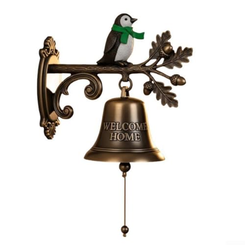 GLFLOW Türklingel aus Gusseisen, 10 cm, rustikale Bronze, wetterfest, mit Pinguin, Rentier, Schneemann oder Weihnachtsmann GLFLOW Türklingel aus Gusseisen, 10 cm, rustikale Bronze, wetterfest, mit Pinguin, Rentier, Schneemann oder Weihnachtsmann von GLFLOW