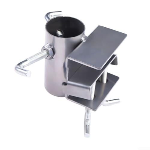 GLFLOW Verstellbare Metall-Schirm-Klemmhalterung für Outdoor-Terrassengeländer-Stuhl mit Flügelschrauben und Gummihülsen von GLFLOW