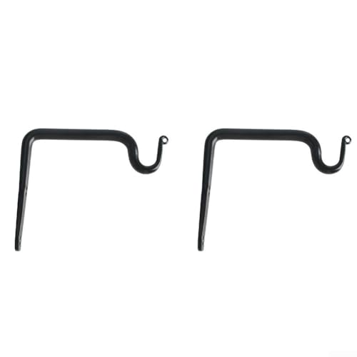 GLFLOW Wand-Pflanzenhaken 2er Set Metallhalterungen zum Aufhängen von Laternen Futterspender Blumentöpfe Windspiele Pflanzkörbe Garten Dekor Schwarz von GLFLOW