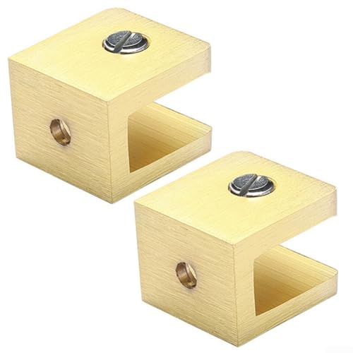 Glasregalstütz-Clips, Messinghalterungen für 8 mm und 12 mm Glas, perfekt zum Isolieren von Badezimmerglas, 2 Stück von GLFLOW