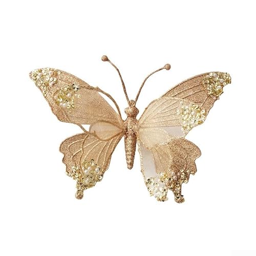 Goldene Weihnachtsdekoration für Baum und Tischplatte, entworfen, um festliche Dekoration mit elegantem Stil zu erhöhen, Größe 25 x 15 cm (Gold) von GLFLOW