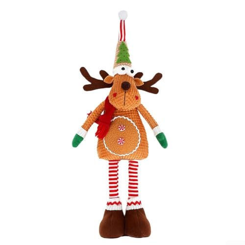 Höhenverstellbare stehende Elchpuppe Figur für Weihnachtsdekoration mit Teleskopbeinen, geeignet für den Innen- und Außenbereich (A) von GLFLOW