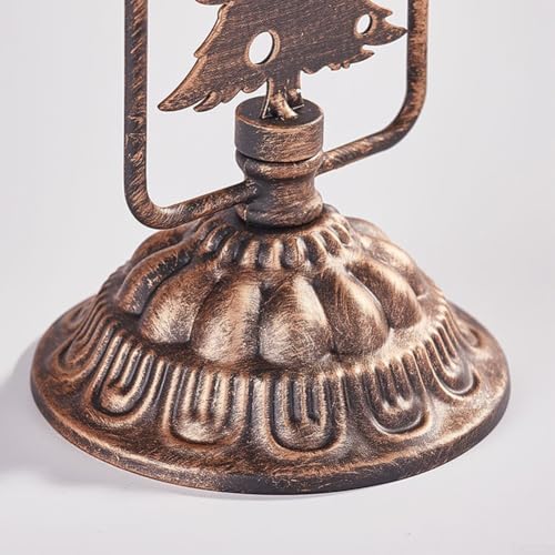 Holiday Kerzenhalter Set aus 3 Eisenstücken mit Schneemann, Hirsch und Weihnachtsbaum Motiven in Vintage Bronze für Esstisch und Regal Display von GLFLOW