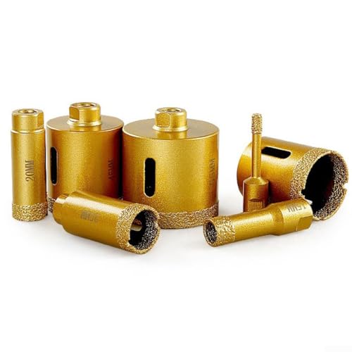 Kernbohrer Lochschneider Vakuumgelötet für Fliesen Porzellan Marmor Granit Mauerwerk Beton Trockenbohren mit Schmirgelmaterial für Elektrowerkzeuge (35mm) von GLFLOW