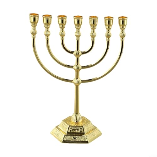Kerzenständer mit 7 Zweigen, aus Metall, Vintage-Stil, dekorativer Kerzenständer zur Verbesserung der Atmosphäre (Gold) von GLFLOW