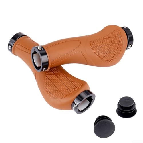Komfortable Gummigriffe für Mountainbikes, ergonomische Verriegelungsfunktion (braun) von GLFLOW