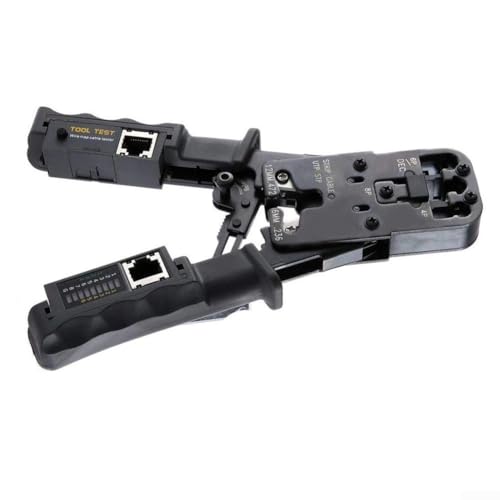 LAN Kabel Crimper Zange und Kabeltester 2 in 1 Werkzeug mit Drahtschneider für Netzwerkkabelprüfung Crimpen auf 4P 6P 8P RJ11 RJ12 RJ45 Kabel von GLFLOW