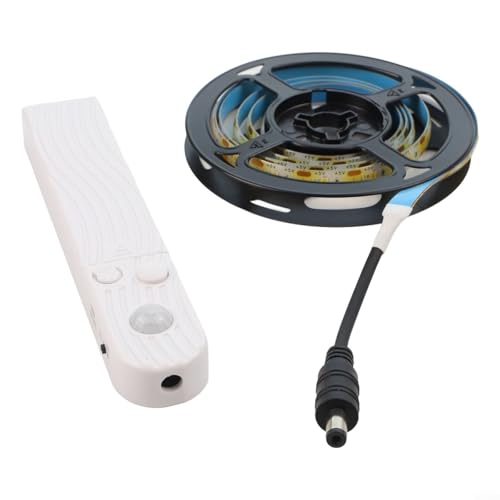 LED-Lichtgürtel mit Bewegungsmelder für Bett und Schrank, Batterie-Funktionalität (Warmlicht 1M) von GLFLOW