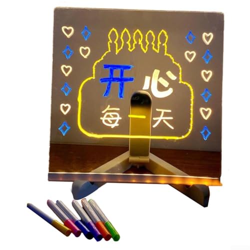 Leuchtende Acryl Desktop Schreibtafel Löschbare Tafel Tragbares Design für Zeichnung Schreiben und Studium Verwendung mit Stiften und Ständer (2) von GLFLOW