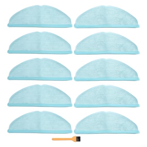 Mikrofaser-Wischmopp-Pads Ersatz-Set für Conga 8090 und für Ultra 9090 AI Roboter-Staubsauger, inklusive Flickentücher und Reinigungsbürste zur Aufrechterhaltung der Reinigungsleistung (10 Stück) von GLFLOW