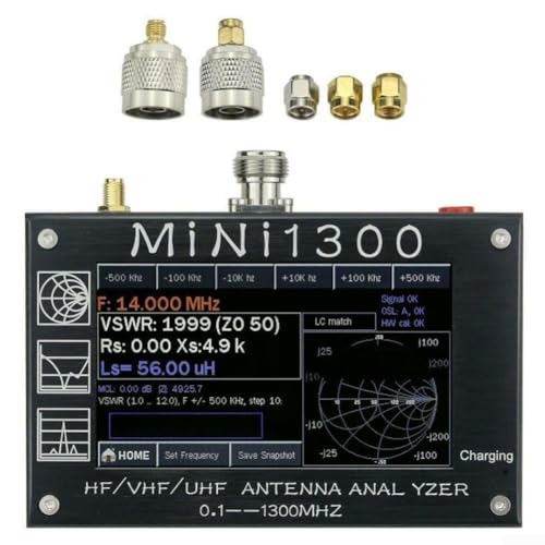 Mini1300 4 3 Antennenanalysator mit kapazitivem Touchscreen für SWR-Messung und Frequenz-Sweep Mini1300 4 3 Antennenanalysator mit kapazitivem Touchscreen für SWR-Messung und Frequenz-Sweep von GLFLOW