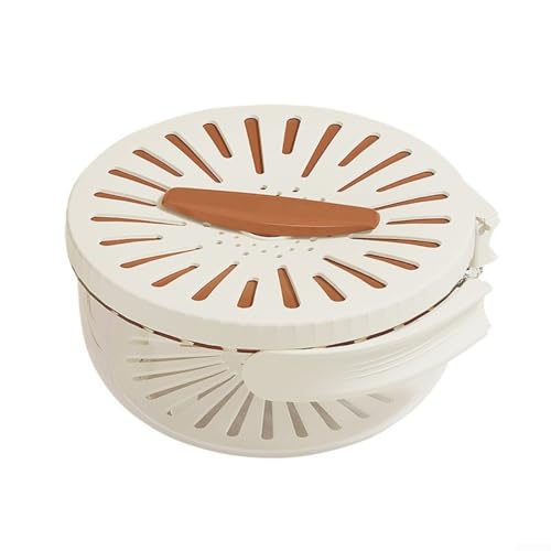 Multifunktionale 2-in-1-Siebschale mit Ablauflöchern, für schnelle Zubereitung und Reinigung von Lebensmitteln (braun) von GLFLOW