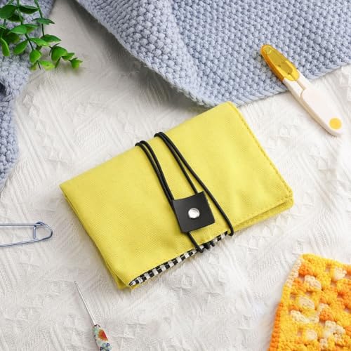 Nähzubehör Organizer mit wasserdichten, faltbaren Taschen für Stricknadeln (gelb) von GLFLOW