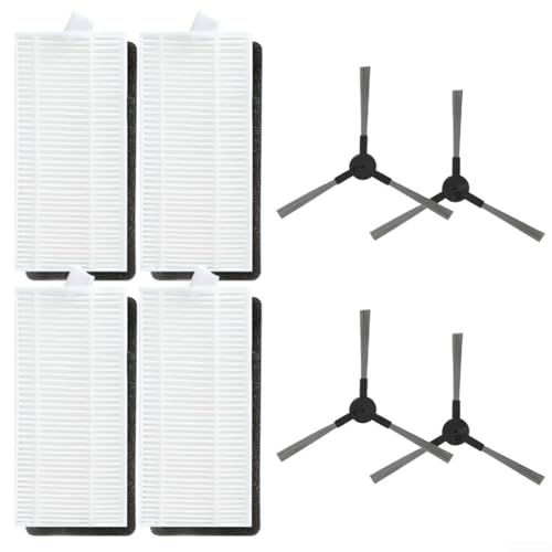 Optimales Ersatz-Set, Filter und Seitenbürsten, kompatibel mit Liectroux X6, für Zedar R600 Staubsauger (A) von GLFLOW