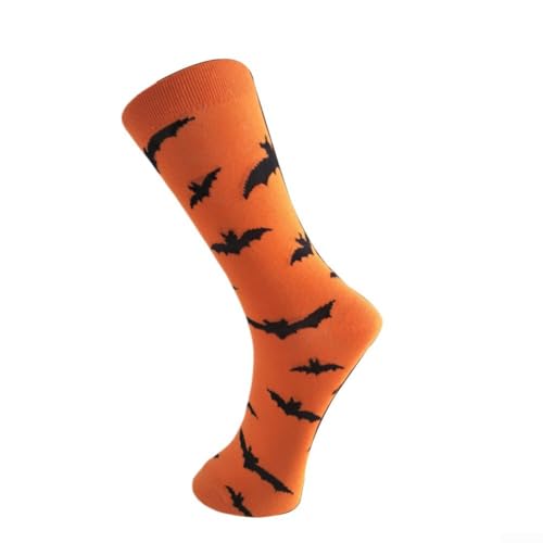 Paare, Cartoon-Socken mit Weihnachtsmann-Design, mittellang, bequeme Baumwollsocken für alle Jahreszeiten (durchschnittliche Größe Orange) von GLFLOW