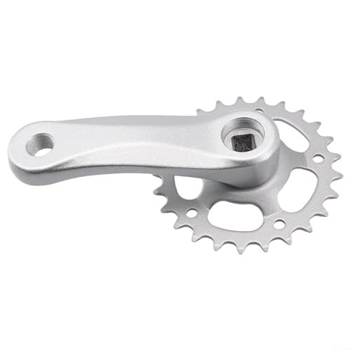 Single Speed 25T 28T Kurbelgarnitur für Kinderfahrräder Vierkantloch leicht und funktional (28T 114mm glänzend) von GLFLOW