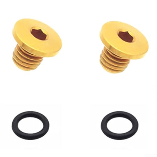 Ti-Legierung Fahrrad Entlüftungsschraube 2 Stück mit O-Ring M5 x 5 mm für effektive Bremsenwartung (bunt) von GLFLOW