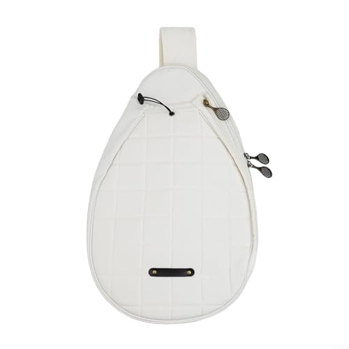 Umhängetasche für Tennisschläger mit verstellbarem Gurt, robustes Polyester, ideal für Badminton- und Pickleball-Schläger (weiß) von GLFLOW